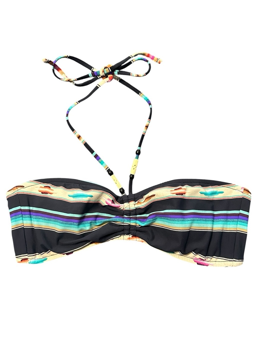 Ralph Lauren Amara stripe bandeau swim top m